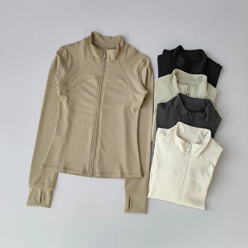 Sport Femme Col Montant – Manches Longues & Coupe-Vent